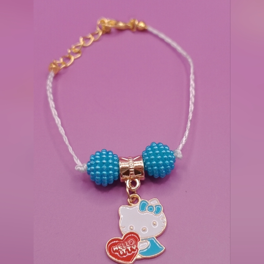 NEW Hello Kitty Blue Beaded Bracelet for Kids